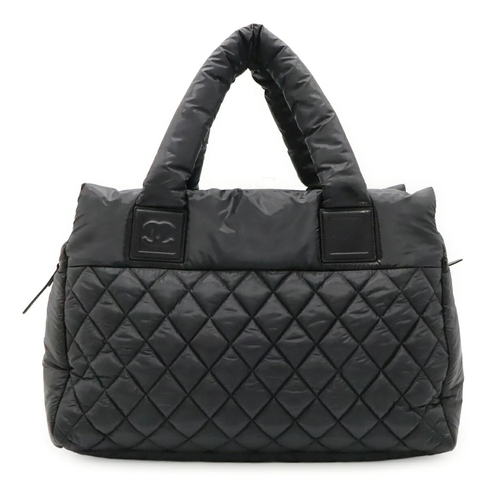 CHANEL Coco Cocoon Tote Bag Handbag, Quilted Nylon Leather, Black, A48620